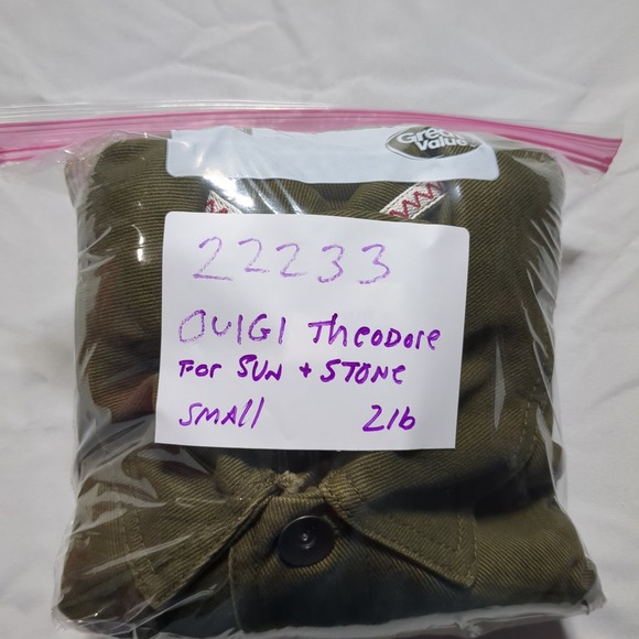 OUIGI THEODORE x SUN STONE Patchwork Brown Corduroy Green Denim Small Jacket - Picture 15 of 15